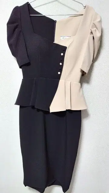 지나 한국 심플 절개 드레스 클럽 M