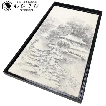 후쿠로 오비 작가물 츠즈레 먹 그림 풍경 무늬 연색 O-5441