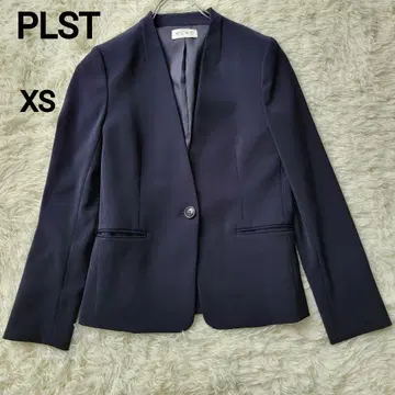 [ 플라스테 ] 작은 사이즈 노카라 자켓 스트레치 네이비 XS