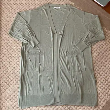 글로벌 워크 롱 가디건 그린 파스텔 새상품급 L