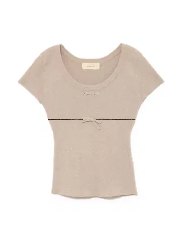 andmary Putty ribbon tops/beige