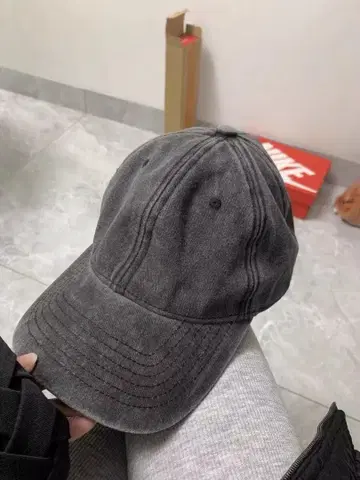 그레이 야구 모자 6패널