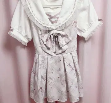 [ 새상품급 ] LIZLISA 리즈리사 Sewing Bear 패턴 셋업