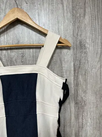 And Couture 24AW 사이드 리본 배색 점프 스커트 베이지
