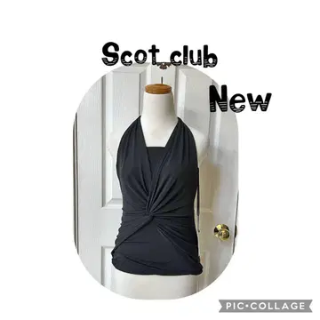 새상품 미사용 택 포함 Scot club 슬리브리스 상의 블랙