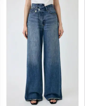 moussy CROSS WAIST WIDE STRAIGHT 다크 블루