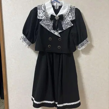 새상품급 ROJITA 원피스 양산형 지뢰계 블랙 미니 원피스