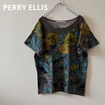 PERRY ELLIS 플라워 프린트 라운드넥 T셔츠 페리 에리스