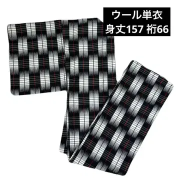 울 단의 기장 157 화장 66 체크 블랙 시크 모던 기하학