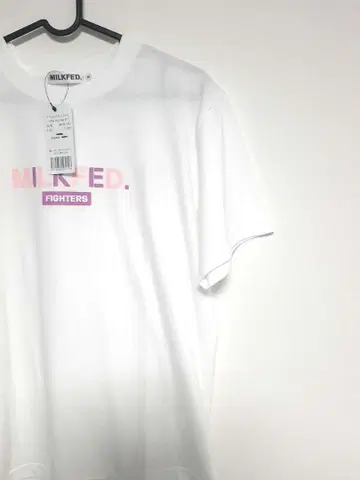 새상품 MILKFED x FIGHTERS 콜라보 반팔 T셔츠 화이트 S