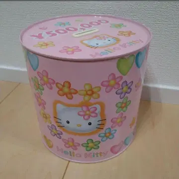 키티 저금통 카오하나 산리오 레트로 핑크 캔