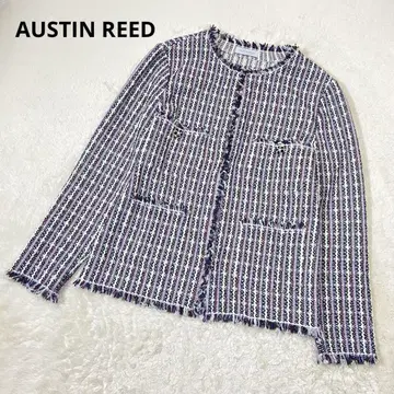 AUSTIN REED 오스틴 리드 트위드 노카라 자켓