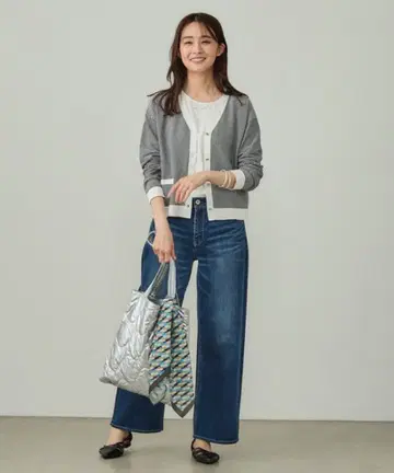 INDIVI 가디건 [세탁 가능] 바이컬러 가디건 15호 블랙 계열