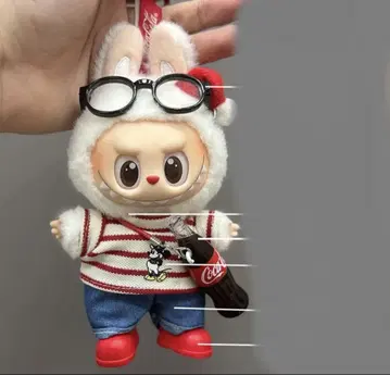 labubu 봉제 인형 의류 빨간색 콜라 5종 세트
