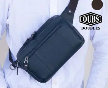 새상품 DOUBLES 천연 가죽 바디백 네이비