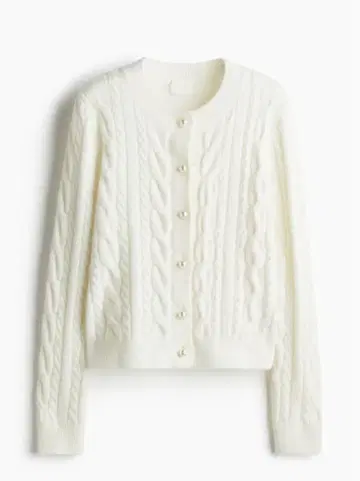 [ 미사용 ] H&M 케이블 니트 가디건 M 사이즈