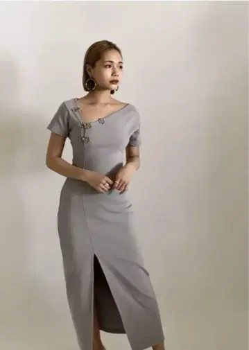 멜트 더 레이디 meltthelady 차이나 버튼 롱 원피스