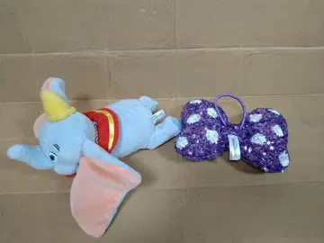 디즈니 리조트 쿠츠키 봉제 인형 덤보 미니 리본 머리끈 어깨 승차