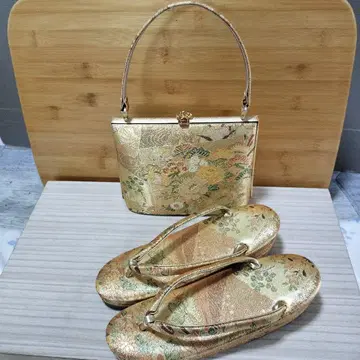 일본 의류 골드 꽃무늬 백과 조리 (23.5cm) 세트
