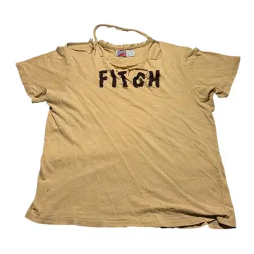 90s 빈티지 A&F FITCH 베이지 티셔츠 데미지 초기