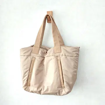 새상품급 가을 컬러 키타무라 타프타 충전솜 토트백 천연 가죽 베이지