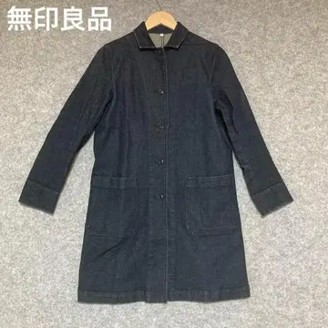 무인양품 다크 데님 롱 코트