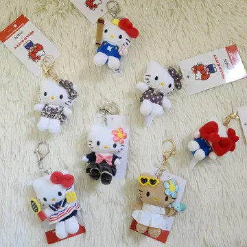 헬로키티 봉제 인형 키링 8개 세트