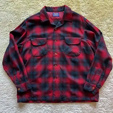 XL 60's PENDLETON 옴브레 체크 울 셔츠