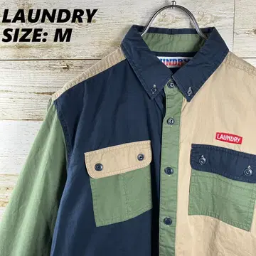 Laundry 긴팔 셔츠 카키 네이비 더블 포켓