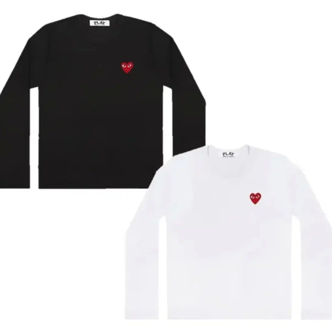 정품/무료배송) 꼼데가르송 롱슬리브 긴팔 레드와펜 남녀공용 블랙,화이트