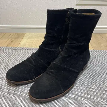 블랙 스웨이드 지퍼 부츠 marchercher