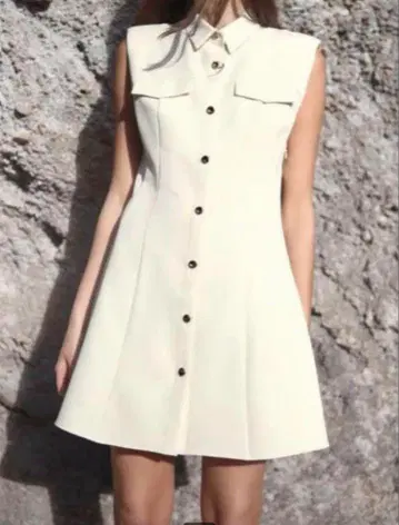 ZARA 크레이프 미니 원피스 슬리브리스 원피스
