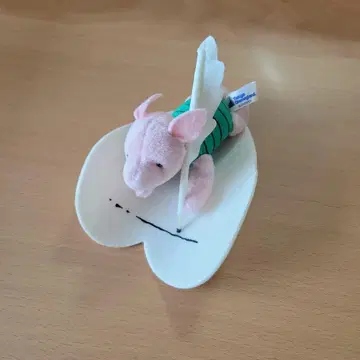 클래식 피글렛 봉제 인형 하트 펜 도쿄 디즈니랜드 레트로