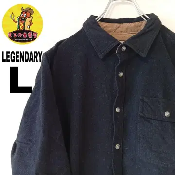 USA 구제 의류 LEGENDARY 플란넬 셔츠 L 네이비