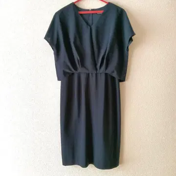 UNITED ARROWS 네이비 플레어 슬리브 드레스 36