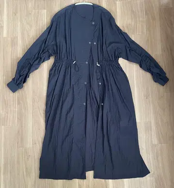 KBF 노카라 롱 자켓 네이비