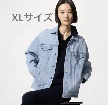 유니클로 데님 오버 사이즈 자켓 XL 라이트 블루