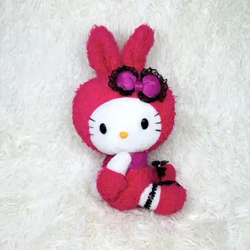 레어 새상품급 키티 토끼 레이스 봉제 인형 마스코트