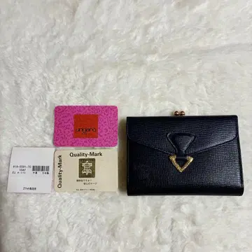 UNGARO 웅가로 가죽 지갑 네이비 다크 네이비 골드 금장 장식