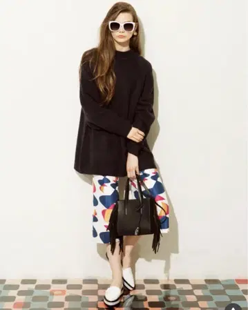 더 데이즈 도쿄 기하학 패턴 멀티 컬러 팬츠 38