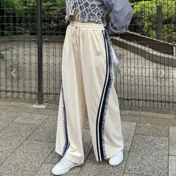 차오패닉 프릴 라인 와이드 트랙 팬츠
