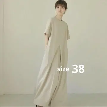 todayful 하프 슬리브 턱 드레스 38 베이지