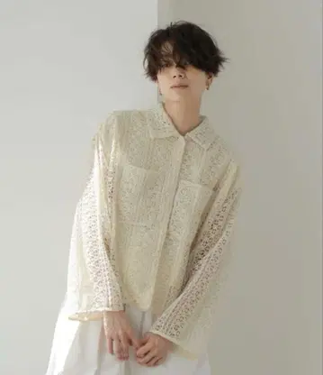 etretokyo 레이시 숏 셔츠 아이보리