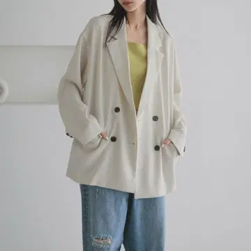 [ 새상품 ] LOWRYS FARM 홉색 더블 자켓