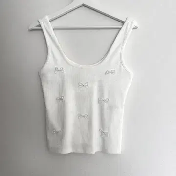 [ 새상품급 ] ZARA 자라 리본 화이트 탱크탑