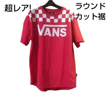 초 레어! 밑단 라운드 컷 빈티지풍 VANS T셔츠 두꺼운 원단