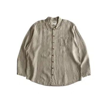 [ 레어 ] 90s FLAX 리투아니아제 린넨100% 긴팔 빅 셔츠 L