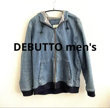 데님 후드 부착 블루종 남성용 L