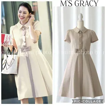 M'S GRACY 카탈로그 게재 꽃 버튼 정통 원피스