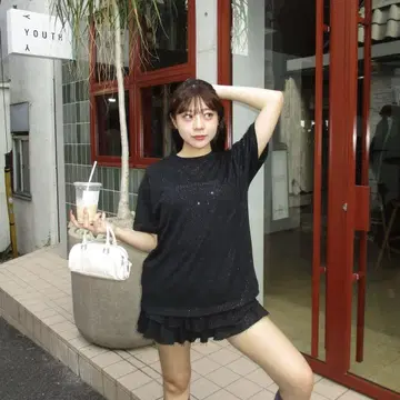 HTH Glitter Heart Logo Tee Black